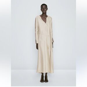 Massimo Dutti dress in beige gold